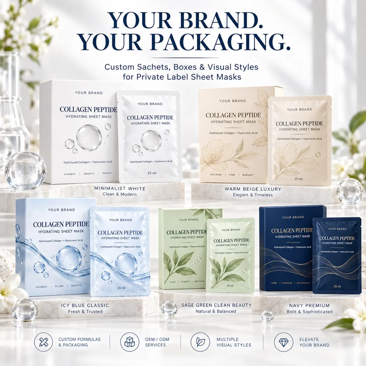Collagen Peptide Hydrating Sheet Mask: sheet mask, 28 ml