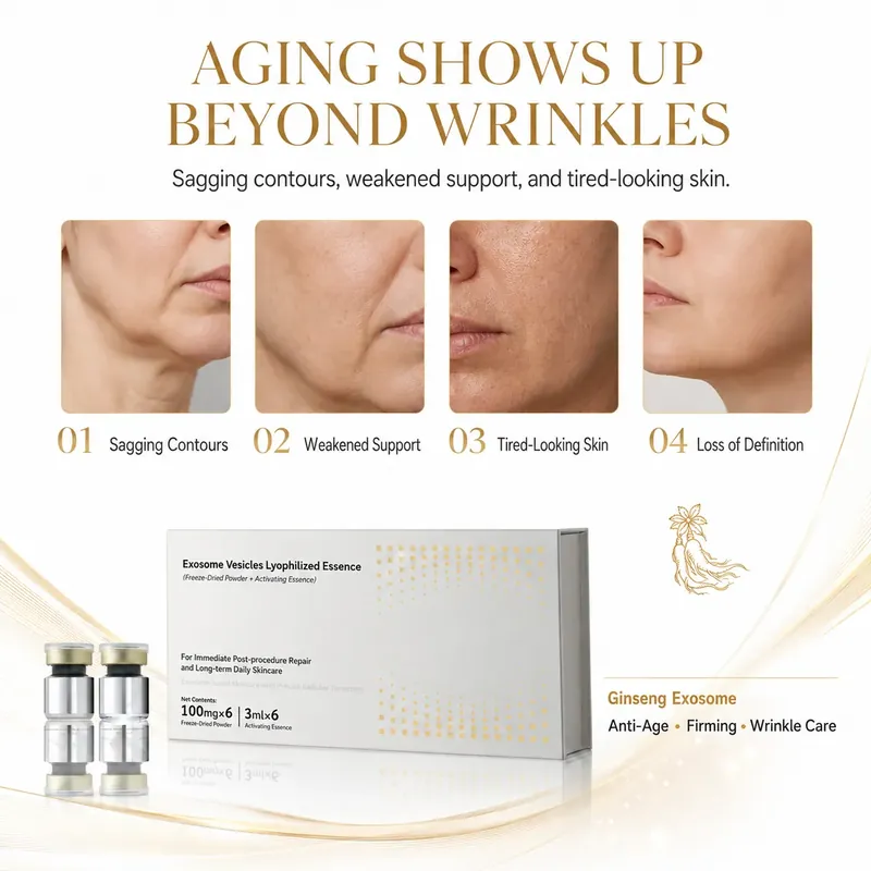 Ginseng Exosome Vial Kit — Vitality Awakening & Wrinkle Care, 6 Sets: vial kit, (100 mg + 3 ml) × 6 per box
