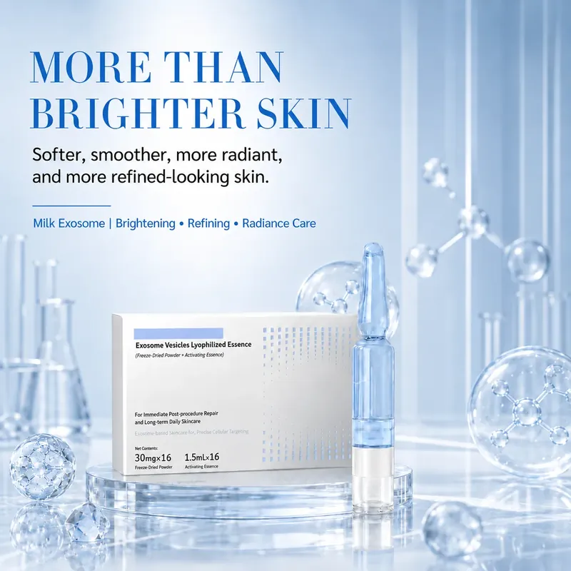 Milk Exosome Ampoule — Wrinkle Care & High-Gloss Brightening: ampoule set, (30 mg + 1.5 ml) × 16 per box