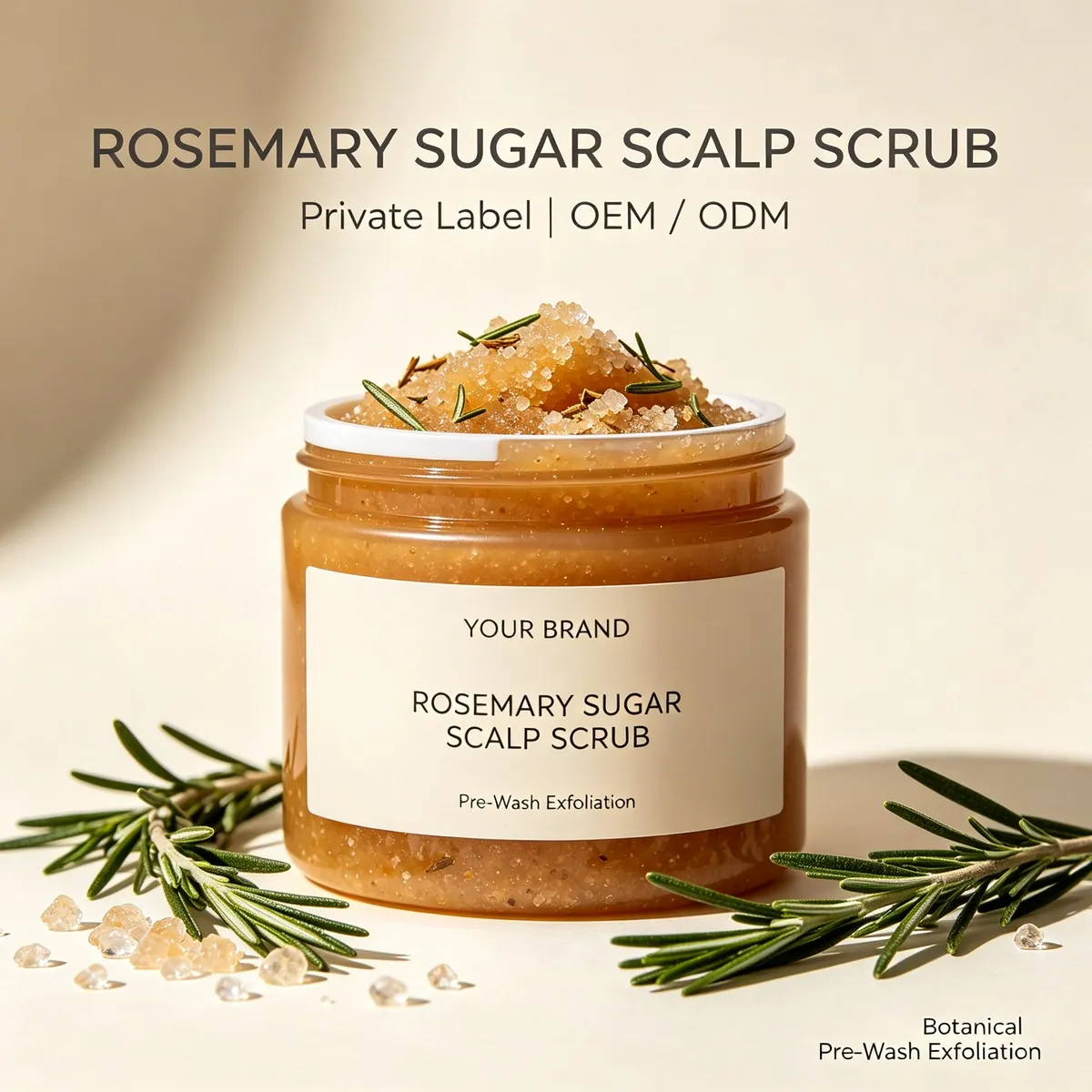 Rosemary Sugar Scalp Scrub: scrub