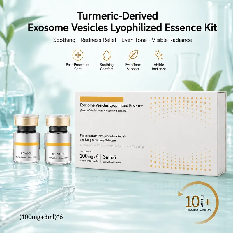 Turmeric Curcumin Exosome Vial Kit — Redness Care & Hydration, 6 Sets: vial kit, (100 mg + 3 ml) × 6 per box