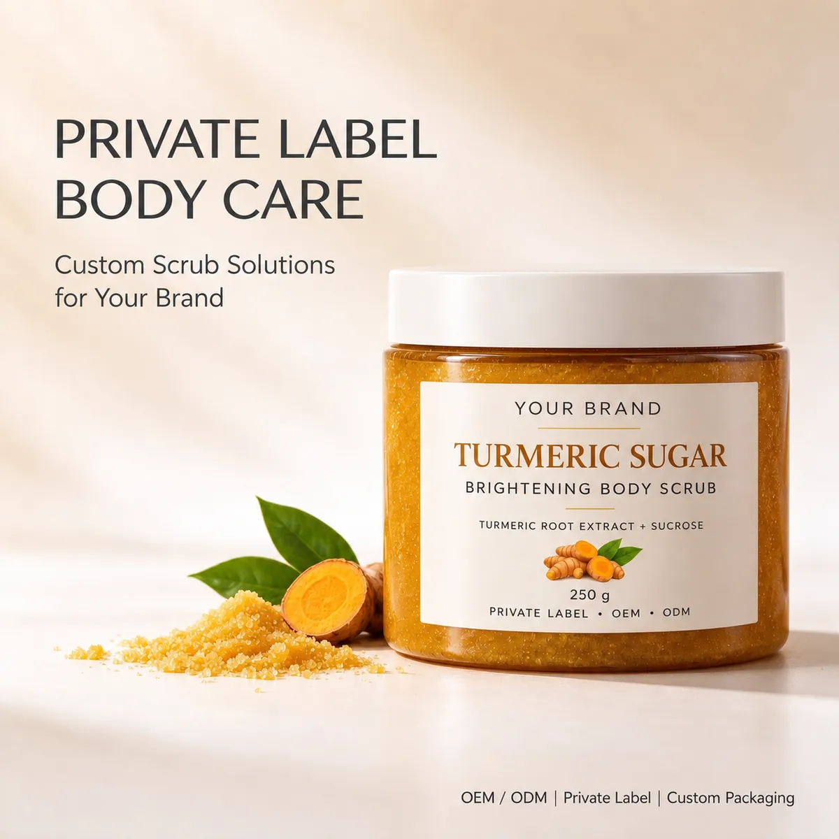 Turmeric Sugar Brightening Body Scrub: scrub